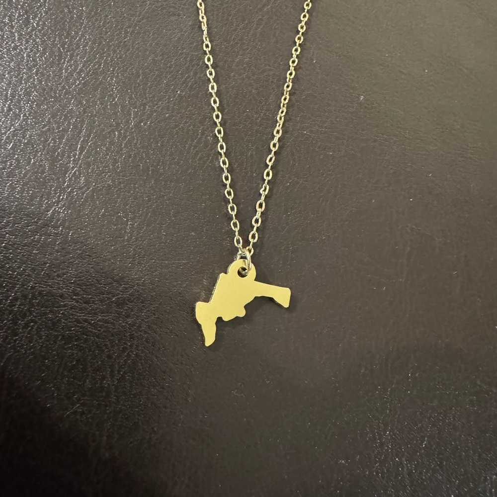 Gold Maryland State Pendant Necklace
